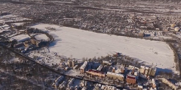 В мережу виклали відео зимового Івано-Франківська з висоти пташиного польоту