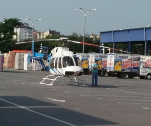 На території івано-франківського гіпермаркету припаркувався…гелікоптер (ФОТО+ВІДЕО)