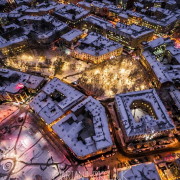 Франківський фотограф показав казкові панорами засніженого нічного міста (ФОТО)