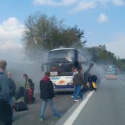 На автомагістралі Прага – Брно, спалахнув автобус, який віз пасажирів з Івано-Франківська (фото)