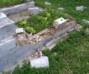 У селі на Прикарпатті невідомі осквернили кладовище та порозбивали надгробки. ФОТО