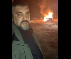 Лідер громадської організації “Авто Євро Сила” спалив свій автомобіль на знак протесту проти нового закону (відео)