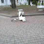 Цієї ночі у парку Шевченка невідомі пошкодили скульптури (фотофакт)