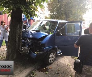 В Івано-Франківську п`яна водійка врізалася в дерево (ФОТО)