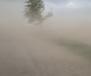 Через пилову бурю на Прикарпатті зіткнулись автівки (Відео)
