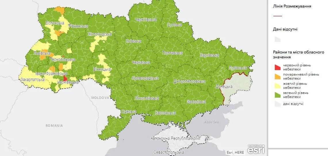Карта регіонів за зонами