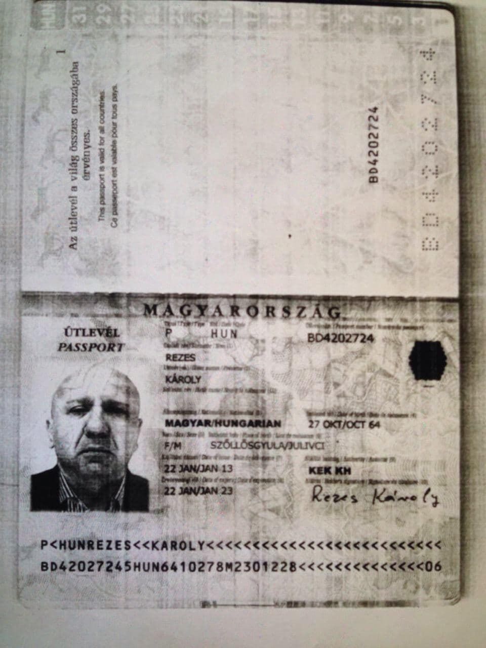 Скан паспорта Карла Резеша