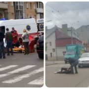 У Франківську автомобіль на пішохідному переході збив чоловіка (фото + відео)