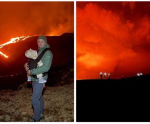 Подружжя з Франківська з 9-місячною дитиною піднялось на діючий вулкан в Ісландії (відео, фото)