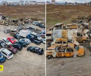 У Бучі виявили кладовuще розстрілянuх автомобілів: на багатьох було написано “Діти” (фото)
