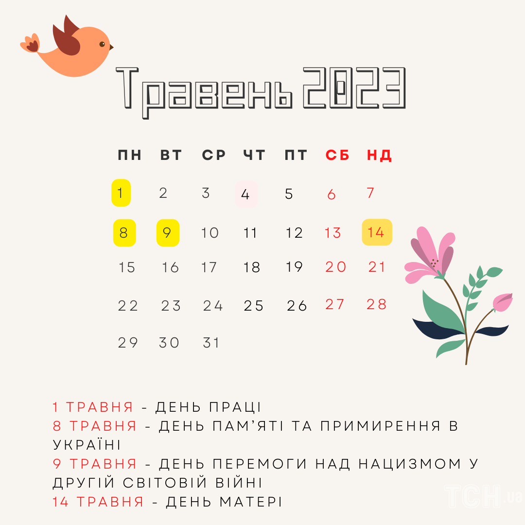 Календар свят на травень 2023 / © ТСН.ua